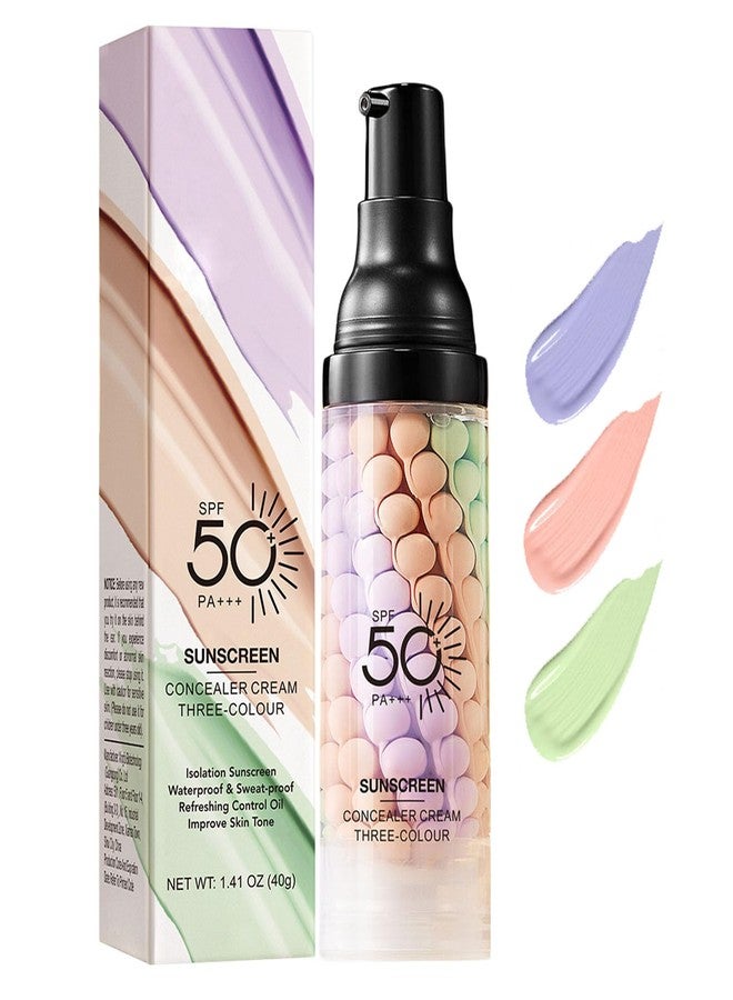 ARCHIDATE One Step Color Correcting Primer, 3 In 1 Primer for Face Before Makeup, Sunscreen Isolation Cream, SPF 50, Even Skin Tone, Oil Control, Moisturizing Skin, Invisible Pore, Sheer Finish - Image 1